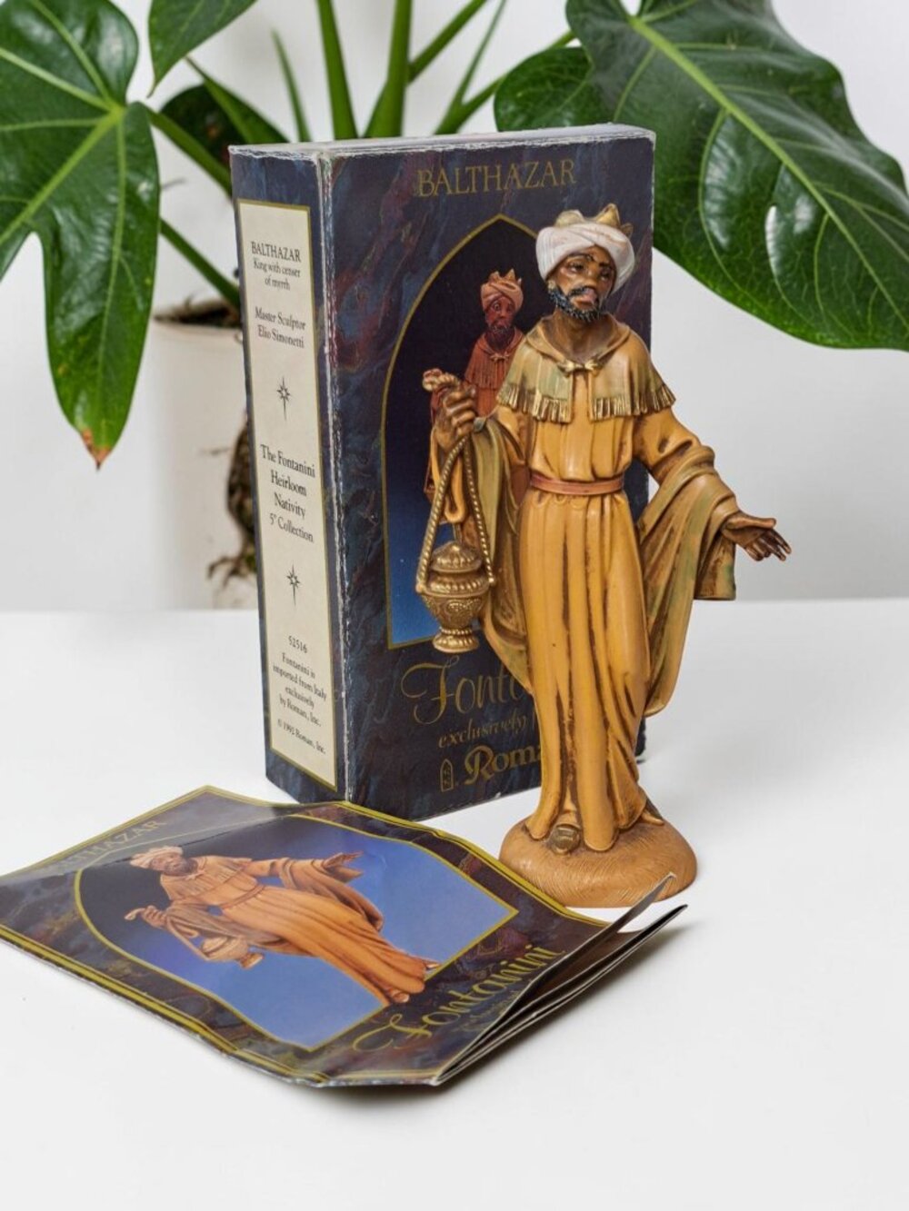 Fontanini Roman Italy Nativity Figure Balthasar in box with paperwork